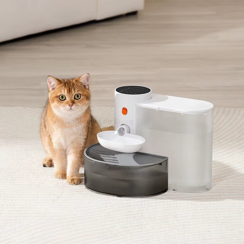 Automatic Pet Water Fountain and Feeder for Cats and Dogs with Moving Water Feature