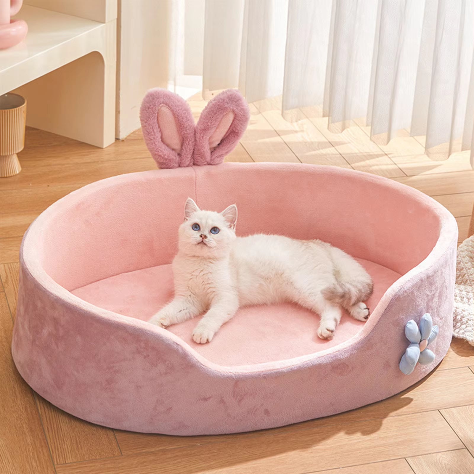 Detachable and Washable Pet Bed - Soft and Comfortable Sleeping Solution for Dogs and Cats, Suitable for All Seasons