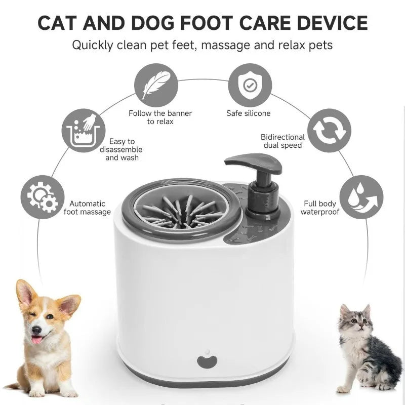 Revolutionary Portable Electric Pet Paw Cleaner - USB Rechargeable Automatic Washer with Gentle Silicone Bristles for Effortless Cleaning of Dogs and Cats