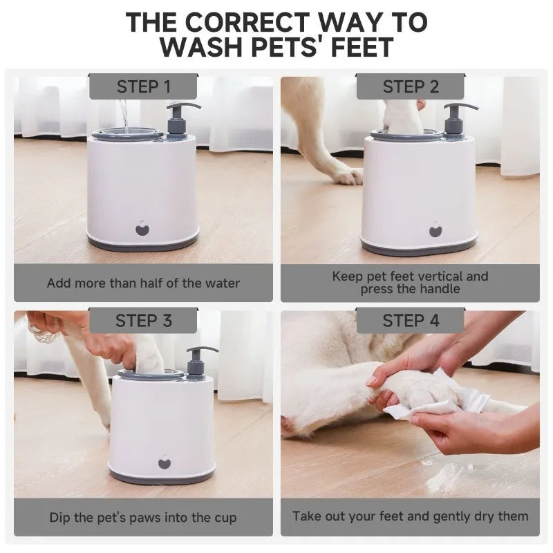 Revolutionary Portable Electric Pet Paw Cleaner - USB Rechargeable Automatic Washer with Gentle Silicone Bristles for Effortless Cleaning of Dogs and Cats