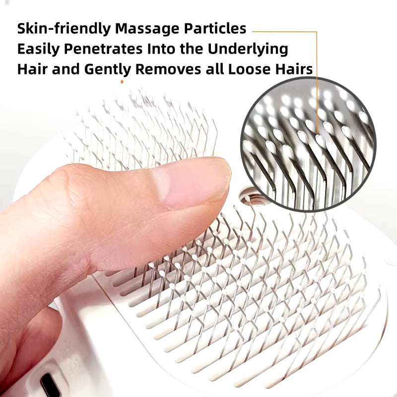 Electric 3-in-1 Pet Grooming Brush with Steam Spray, Massage Function, and Anti-Tangle Design for Dogs and Cats