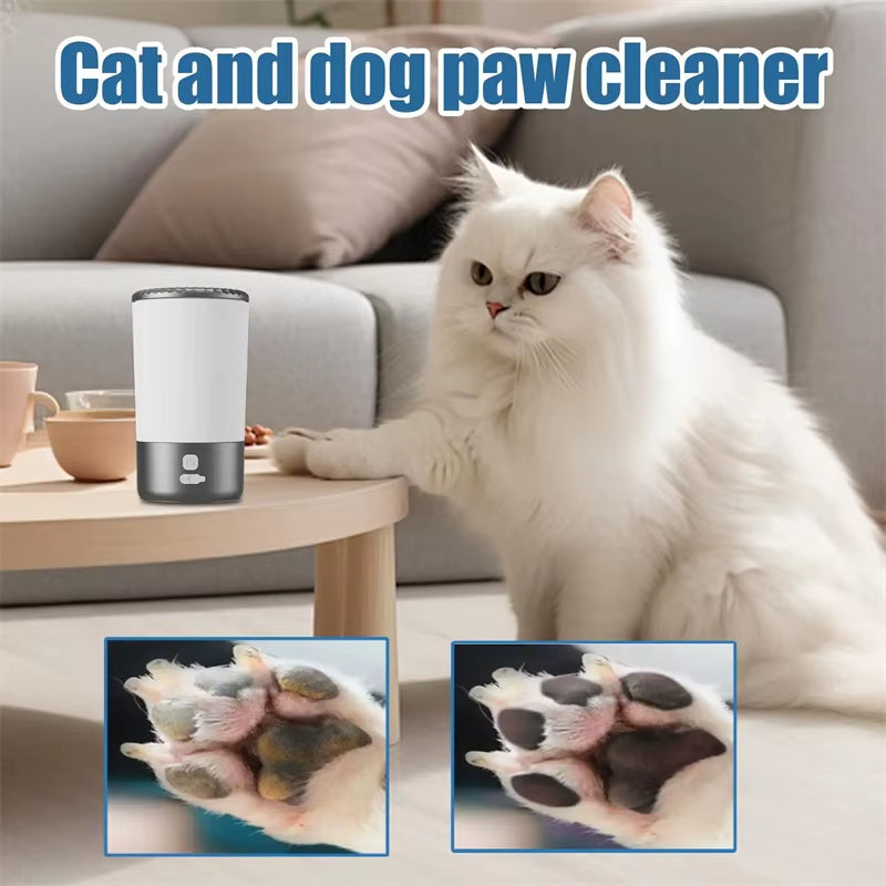 Automatic Portable Pet Paw Cleaner with Soft Silicone Brush, USB-C Rechargeable and Waterproof Design