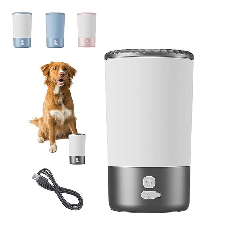 Automatic Portable Pet Paw Cleaner with Soft Silicone Brush, USB-C Rechargeable and Waterproof Design