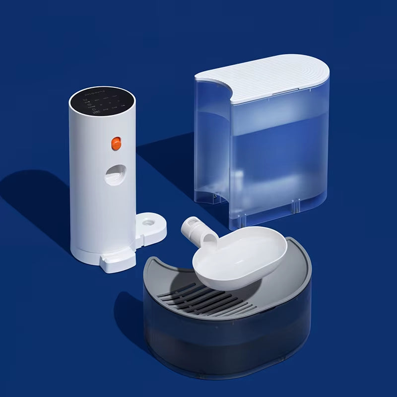 Automatic Pet Water Fountain and Feeder for Cats and Dogs with Moving Water Feature